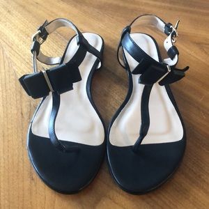 Never Worn Club Monaco Black Bow Sandals Sz 40